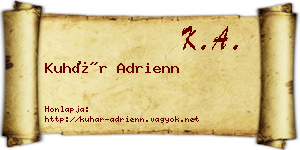 Kuhár Adrienn névjegykártya